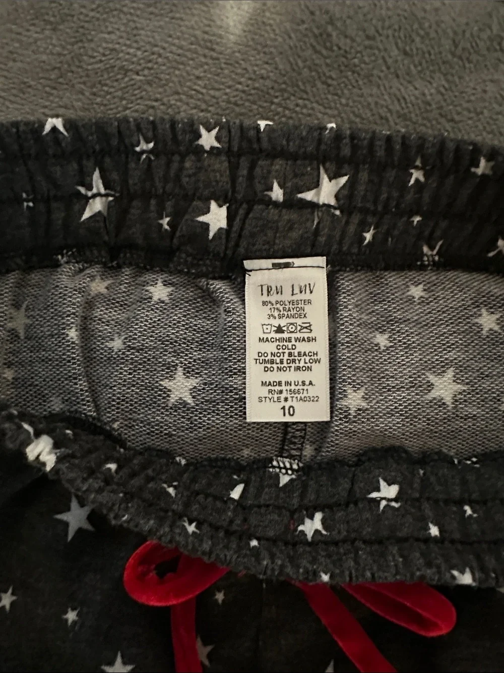 Star Print Hoodie & Shorts Loungewear Set - Charcoal with White Stars